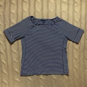 Talbots B&W striped top